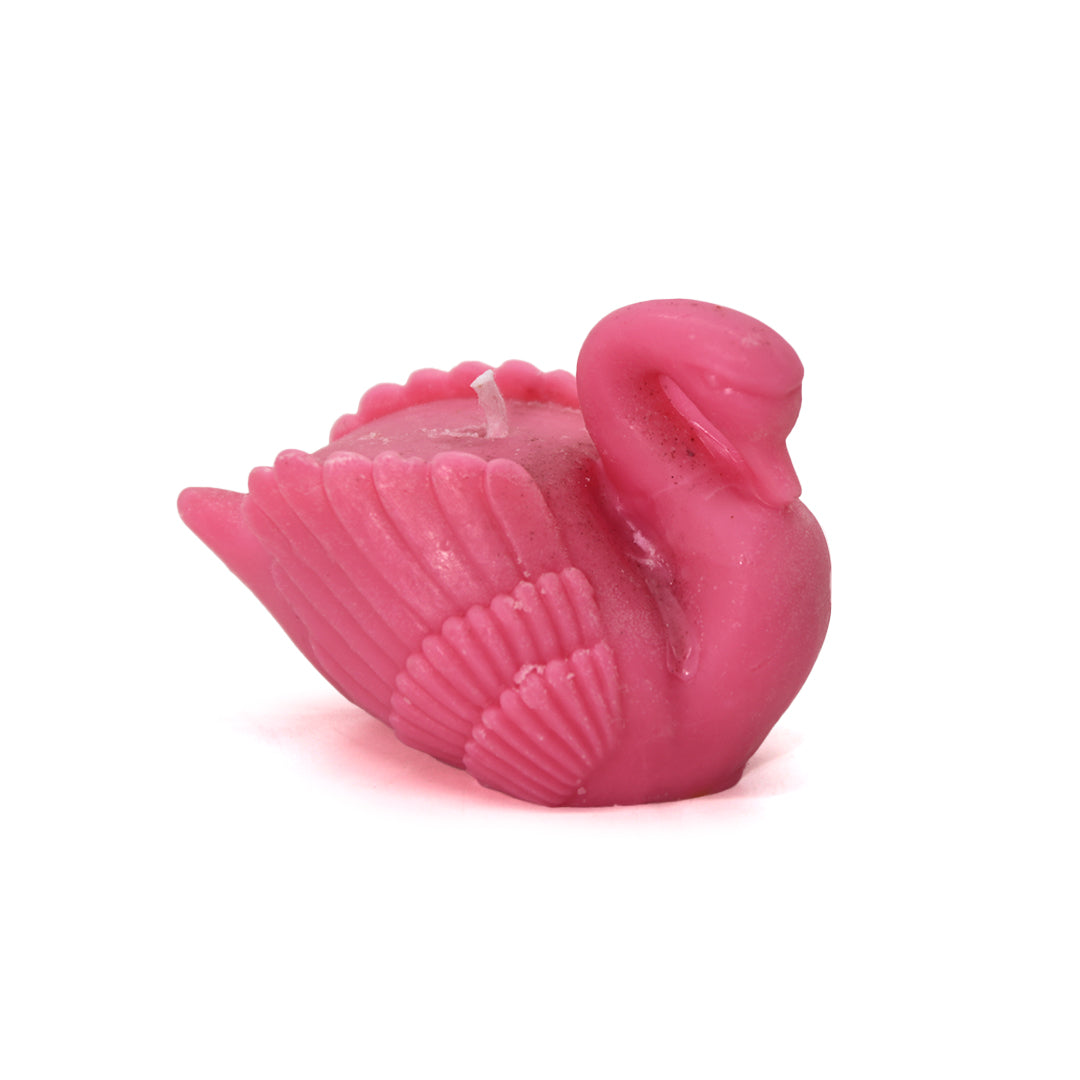 artkart Elegant Earthen Beauty Graceful Swan Candles - Side View of Pink Color artkart Elegant Earthen Beauty Graceful Swan Candles