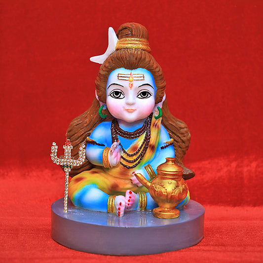 Bal Shiv – The Adorable Form of Mahadev in  Blue Marble Elegance