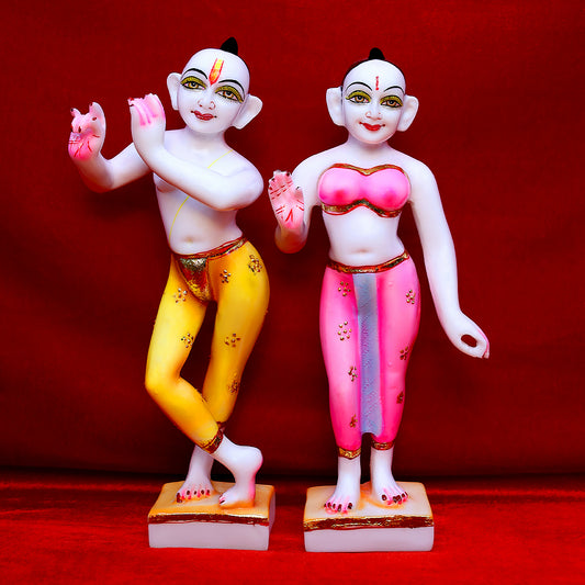 Divine Duo of Bliss – Radha Krishna Marble Artistry