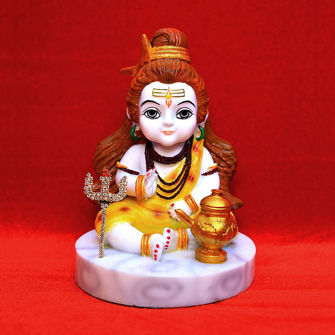Bal Shiv – The Adorable Form of Mahadev in Marble White Elegance