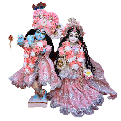 Eternal Blossom – Royal Radha Krishna in Pink Divine Attire