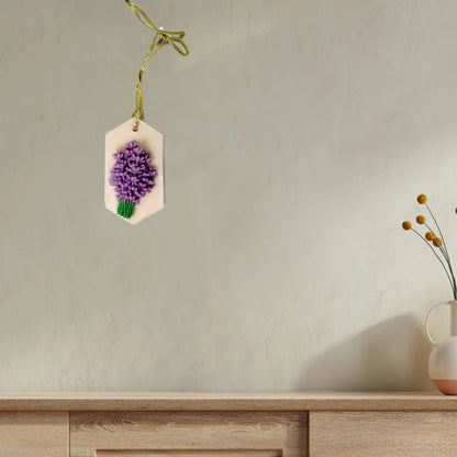 artkart Elegant Earthen Beauty Candles Botanical Lavender Scented Wax Tablet Hanger
