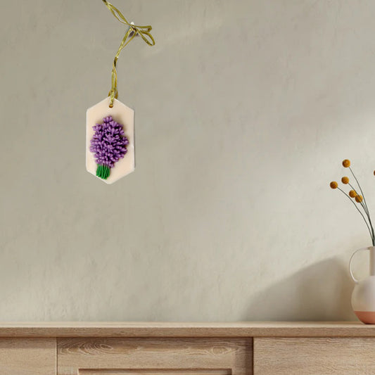 artkart Elegant Earthen Beauty Candles Botanical Lavender Scented Wax Tablet Hanger