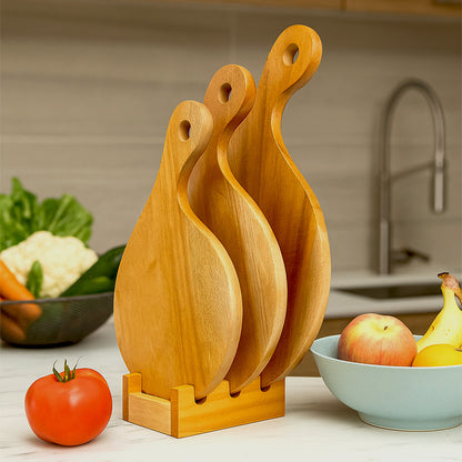 Chop Champ Cutting Board Set with Wooden Stand
