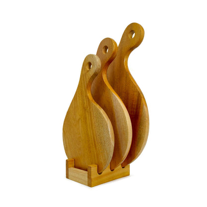 Chop Champ Cutting Board Set with Wooden Stand