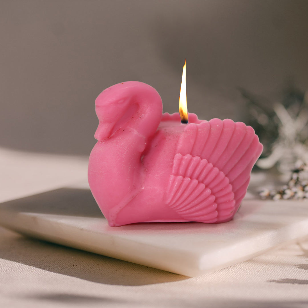 artkart Elegant Earthen Beauty Graceful Swan Candles